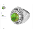 Bague en argent sterling 925 en argent sterling avec cuivre vert Turquoise